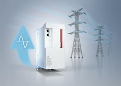 Beckhoff's AX8820 regenerative energy unit feeds power back to the grid. Beckhoff's AX8820 regenerative energy unit feeds power back to the grid.