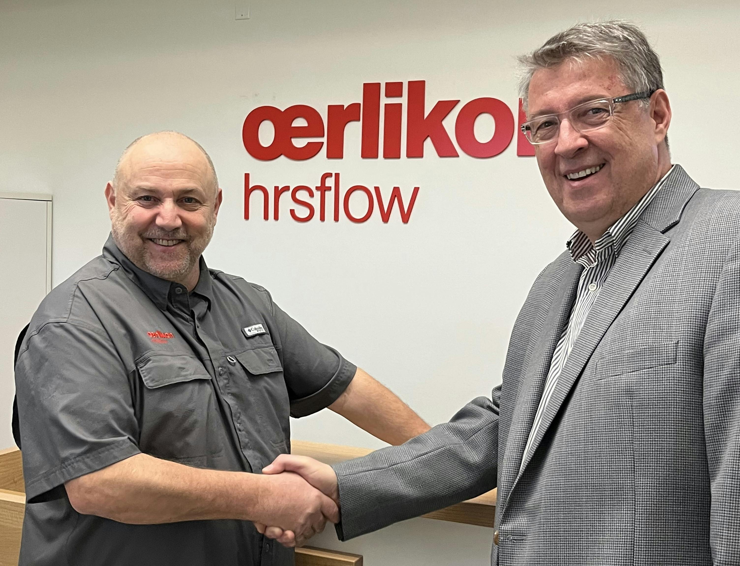 Thierry Fabozzi (right) is the new GM for Oerlikon HRSflow in North America. Italo Bincoletto (left) becomes president.