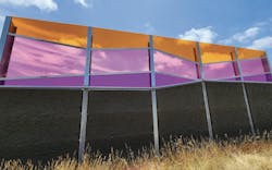 RMP Global's recycled plastic noise wall panels are light enough to be installed by hand, without a crane. RMP Global's recycled plastic noise wall panels are light enough to be installed by hand, without a crane.