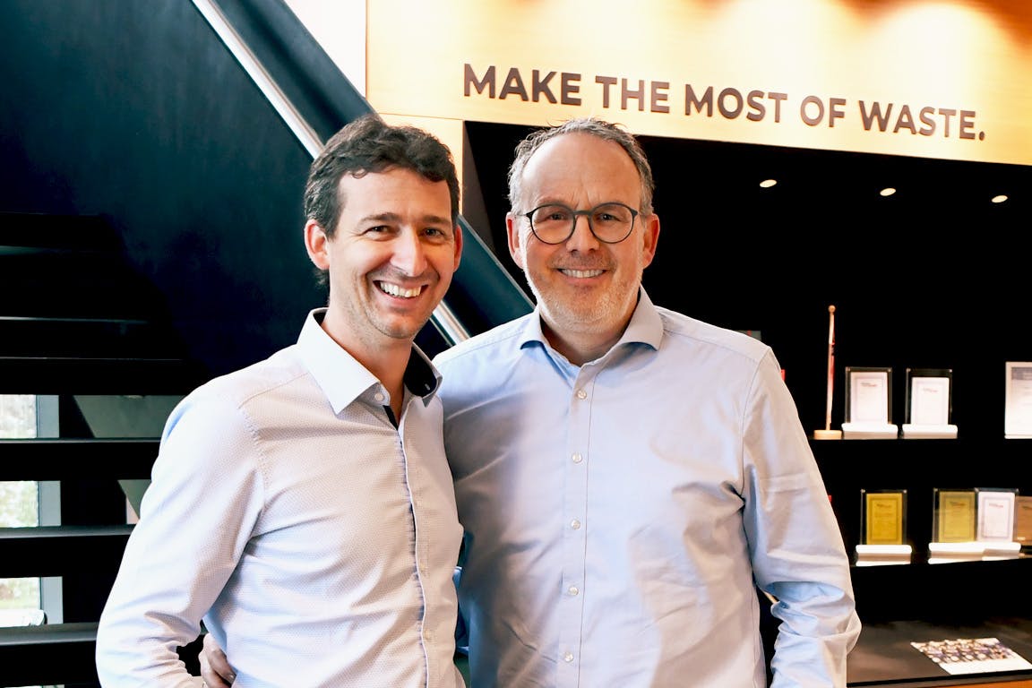 Georg Krenn, left, has taken over management of Lindner Washtech from Harald Hoffmann.