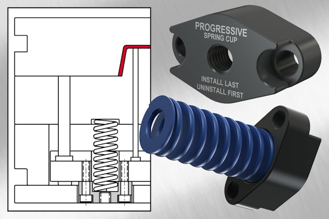 Spring Cups from Progressive Components make mold assembly easier and safer.