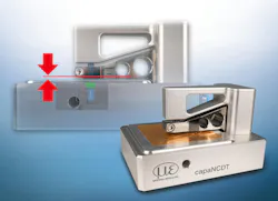 This Micro-Epsilon measuring system determines thickness of electrically conductive films, such as battery films. This Micro-Epsilon measuring system determines thickness of electrically conductive films, such as battery films.