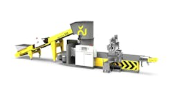 Erema's ReadyMac 500 HD handles heavily contaminated post-consumer material. Erema's ReadyMac 500 HD handles heavily contaminated post-consumer material.