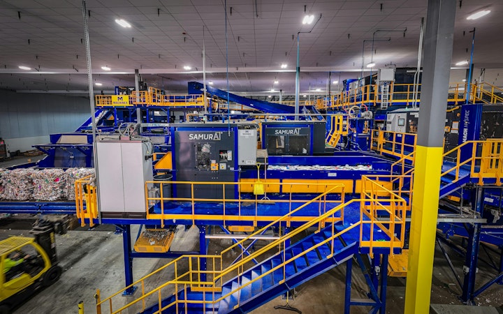 The recycling line at PureCycle Technologies uses Machinex equipment, including SamurAI sorting robots.