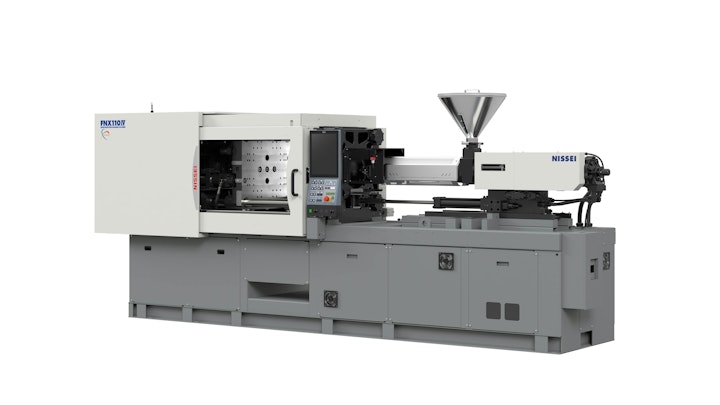 Nissei has updated its FNX-IV series of injection molding machines. Shown is an FNX110IV-12A.