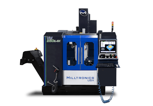 The Milltronics VM250IL - 5X is the company's first true five-axis vertical machining center.