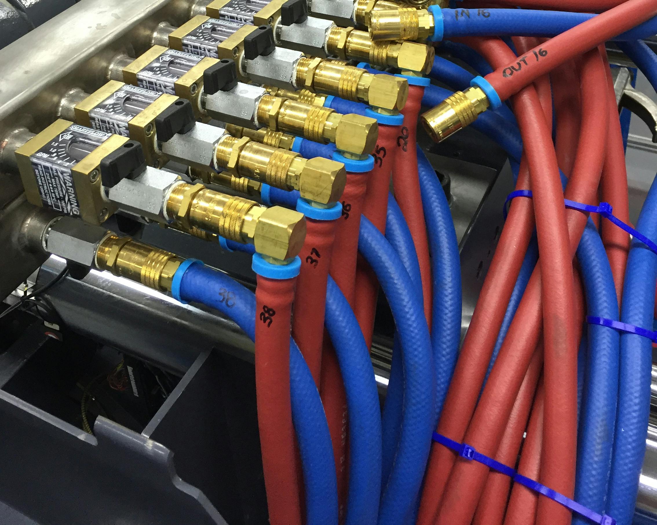 A mold assembly uses Mouldpro's HiTemp EPDM hoses.