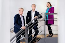 From left, Axel von Wiedersperg, CEO of Brückner Group; Robin Schaede, CFO of Brückner Maschinenbau; and Angela Strigl, CFO of Brückner Group. From left, Axel von Wiedersperg, CEO of Brückner Group; Robin Schaede, CFO of Brückner Maschinenbau; and Angela Strigl, CFO of Brückner Group.