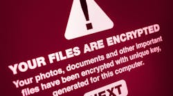 Computer screen displays notification of a cyberattack. Computer screen displays notification of a cyberattack.