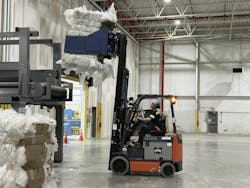 Nova Chemicals' Syndigo1 facility processes LLDPE film into recycled PE pellets. Nova Chemicals' Syndigo1 facility processes LLDPE film into recycled PE pellets.