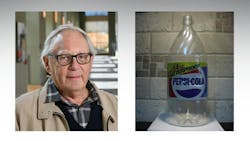 Dan Weissmann at left in brown jacket, vintage Pepsi plastic bottle at right. Dan Weissmann at left in brown jacket, vintage Pepsi plastic bottle at right.