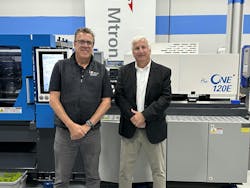 Peter Gardner, left, is retiring as president of LS Mtron Injection Molding Machine USA. Paul Caprio, right, president of sales, will be taking over some of his duties. They were photographed in late 2023 at the company's Wood Dale, Ill. technical center. Peter Gardner, left, is retiring as president of LS Mtron Injection Molding Machine USA. Paul Caprio, right, president of sales, will be taking over some of his duties. They were photographed in late 2023 at the company's Wood Dale, Ill. technical center.