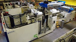 Pittsfield Plastics Engineering recently upgraded its manufacturing facility in Pittsfield, Mass., with a new 10-ton crane to service a new 1,600-ton Haitian injection molding machine that can handle shot sizes up to 22 pounds. Pittsfield Plastics Engineering recently upgraded its manufacturing facility in Pittsfield, Mass., with a new 10-ton crane to service a new 1,600-ton Haitian injection molding machine that can handle shot sizes up to 22 pounds.