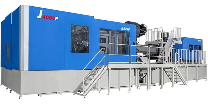 JSW joined the big, electric injection molding machine trend In June when it introduced the two-platen 4,400-ton J4000F-22000H.