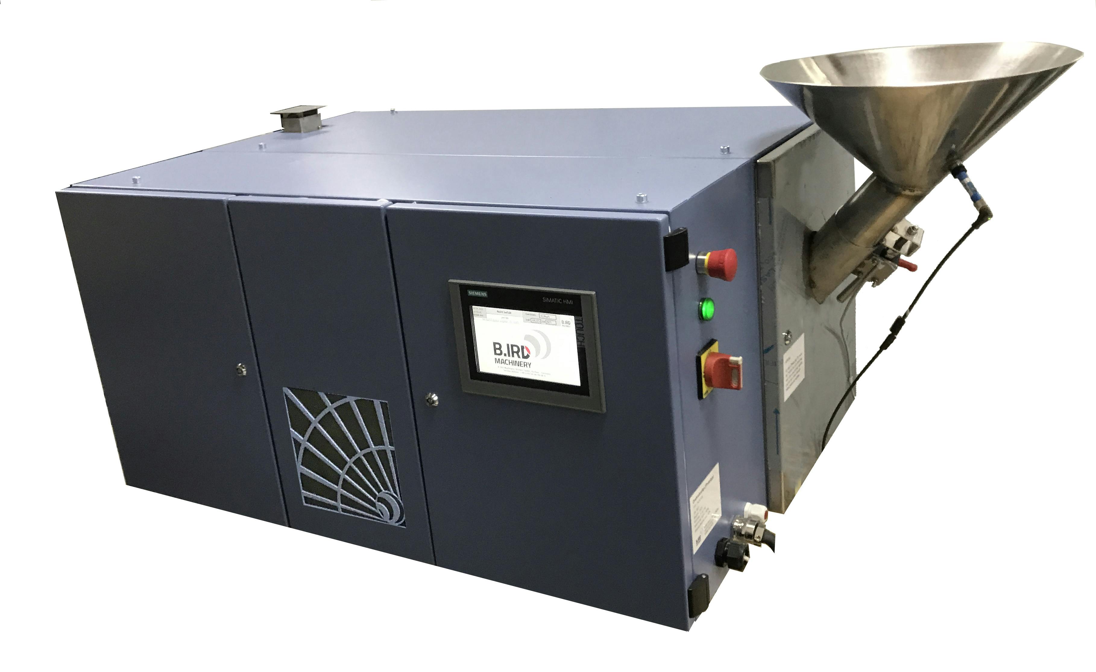 The B.IRD 5 dryer uses infrared technology to dry plastic granules, regrind, flakes or powders.
