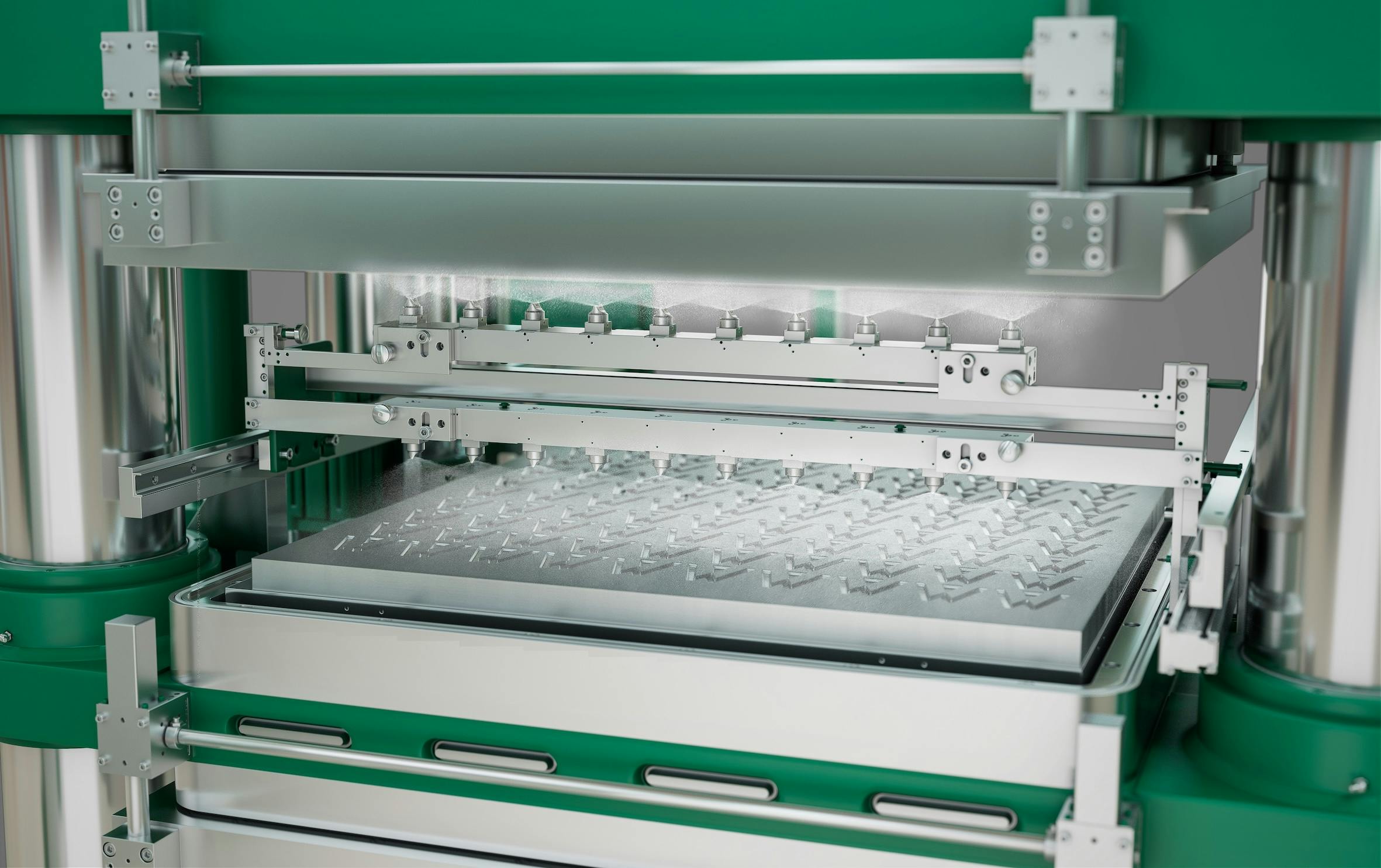 Wickert will present its fully automated spraying system for hydraulic presses at K 2025.