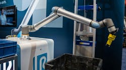 Universal Robots demonstrated the UR8's bin picking capabilities at Fabtech. Universal Robots demonstrated the UR8's bin picking capabilities at Fabtech.