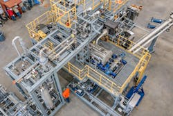 Advanced recycling plants, like this Agilyx one, generally use either heat or chemicals, or both, to turn waste plastics back into monomers that can be re-processed as plastics. Advanced recycling plants, like this Agilyx one, generally use either heat or chemicals, or both, to turn waste plastics back into monomers that can be re-processed as plastics.