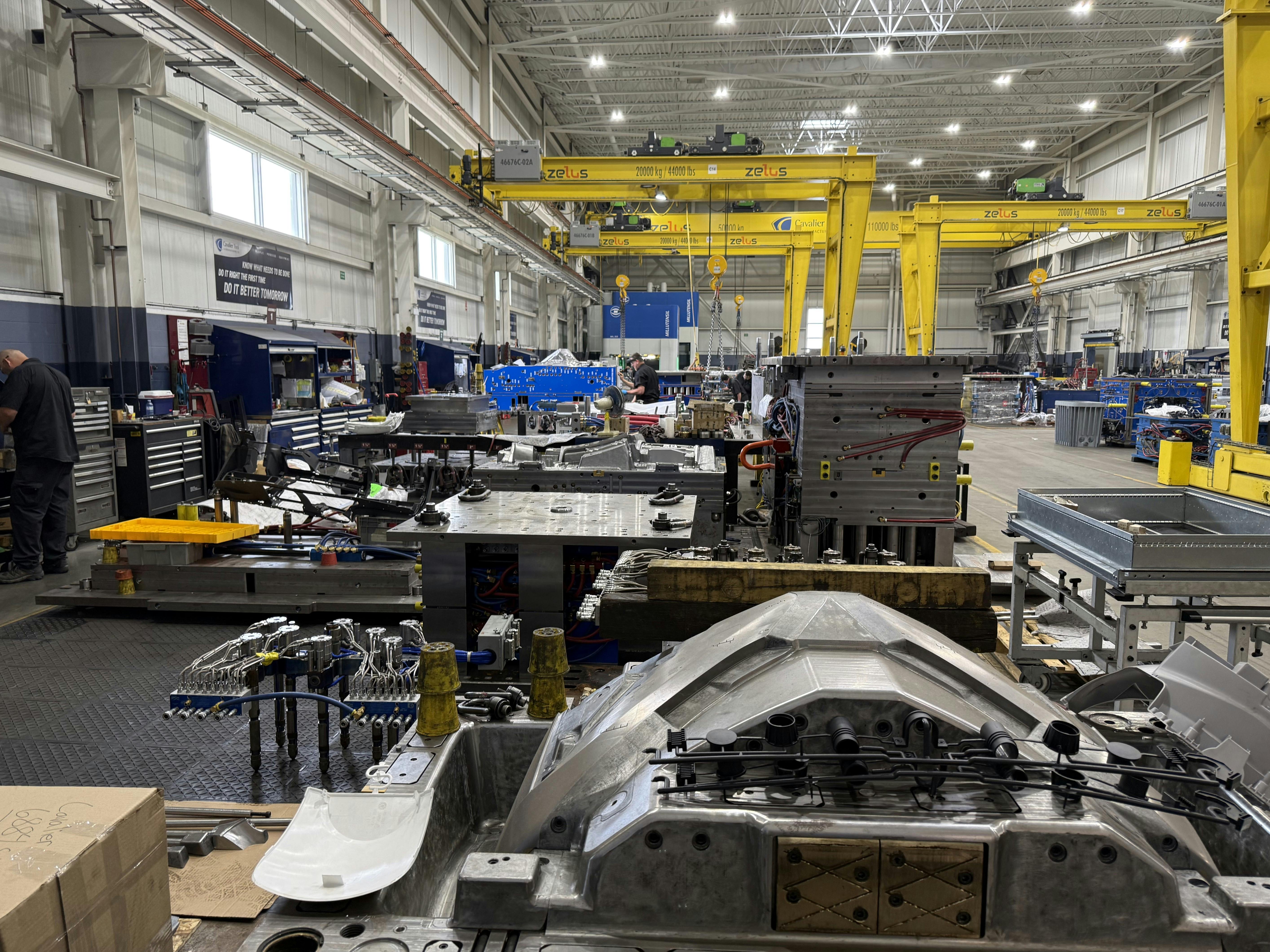 The mold assembly floor at Cavalier Tool.