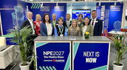 The PLASTICS team at K 2025, where the NPE2027 theme 'Next is Now' was unveiled.