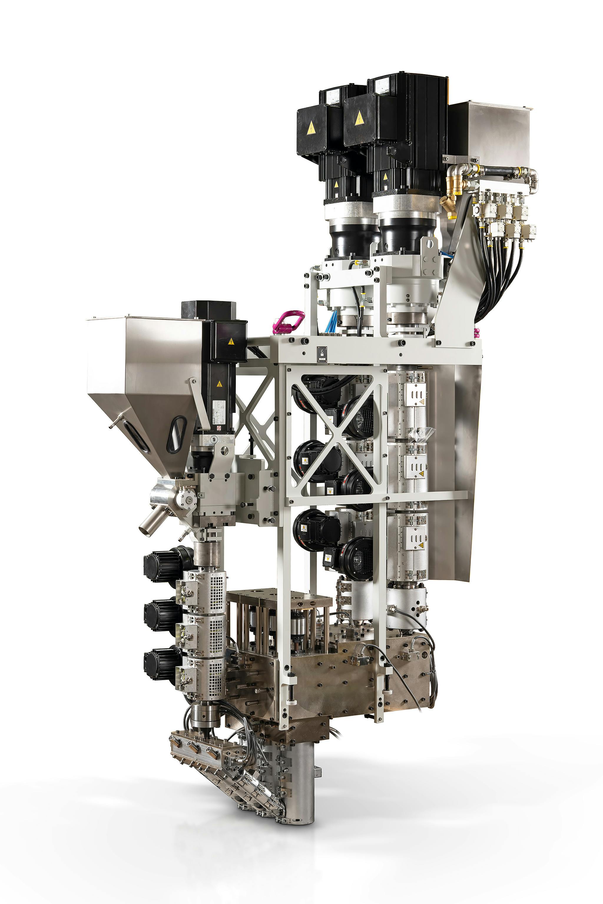 Bekum's 3BKW55-3 extrusion head is designed for processing recycled and recyclable materials.