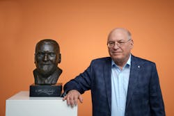 Ulrich Zahoransky next to the bust of his grandfather Anton Zahoransky, who founded the company in 1902 and ran it until 1951. Ulrich Zahoransky next to the bust of his grandfather Anton Zahoransky, who founded the company in 1902 and ran it until 1951.