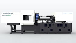Shibaura's S-GenXt 180-7a hydraulic injection molding machine for packaging. Shibaura's S-GenXt 180-7a hydraulic injection molding machine for packaging.