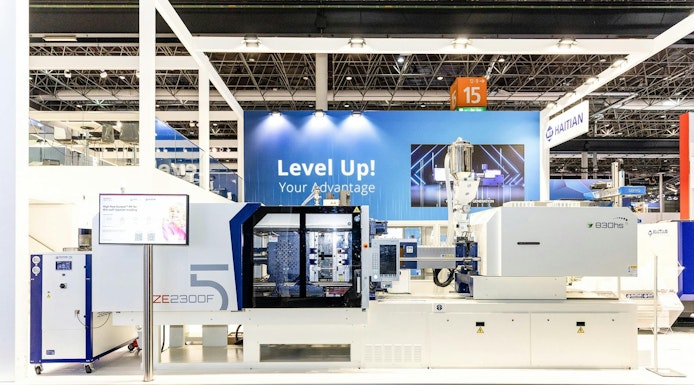 Haitian's latest-generation Zhafir Zeres F high-speed electric injection molding machine includes AI-supported mold protection and monitoring.