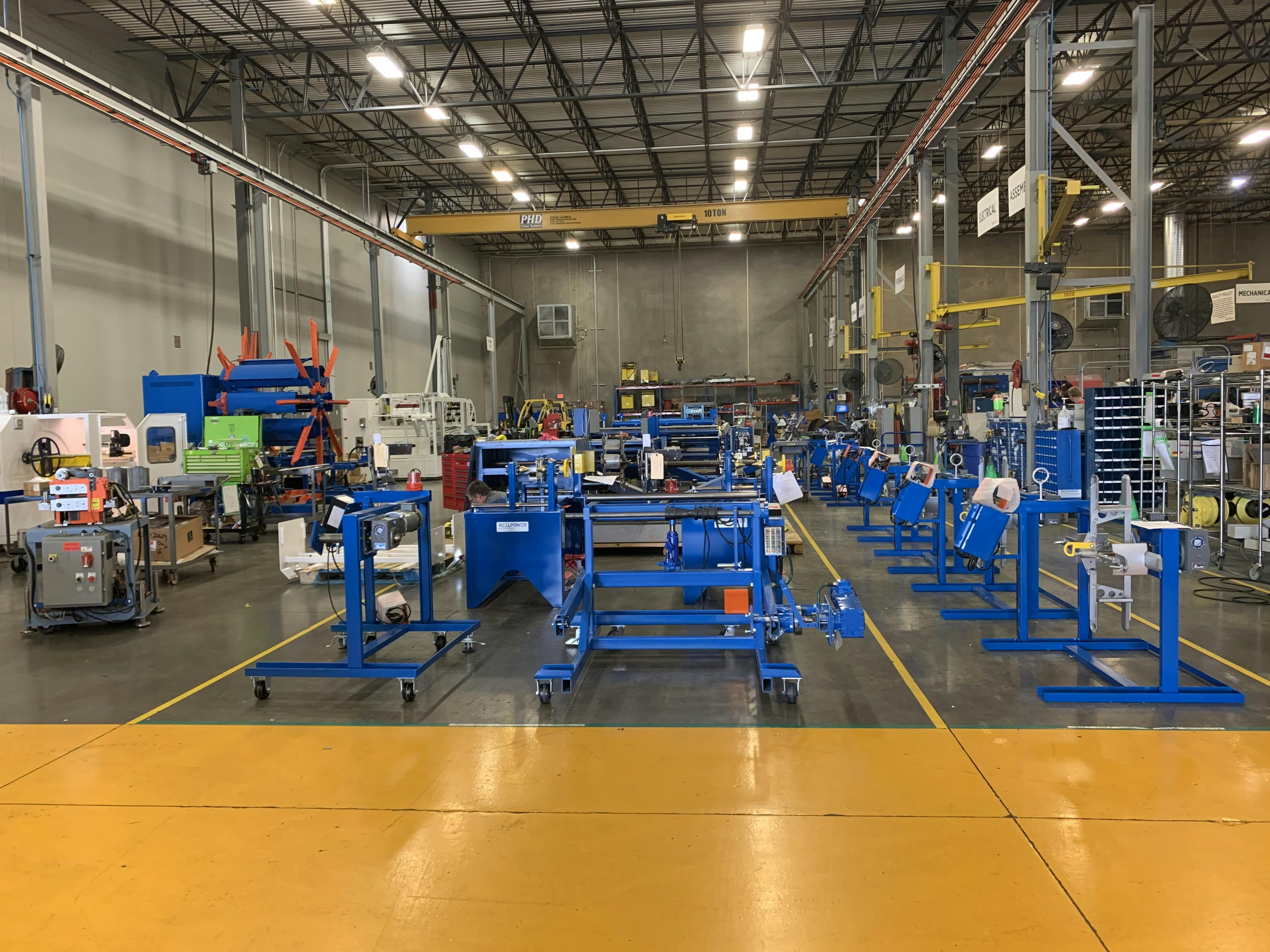 The interior of the Reel Power International plant in Oklahoma City.