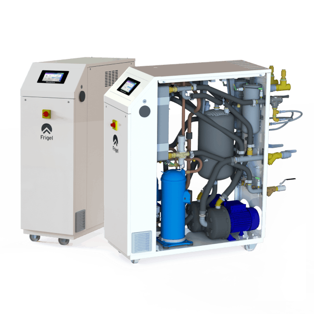 Frigel's Dynamico mold temperature control units automatically adjust to save energy and shorten cycle times.