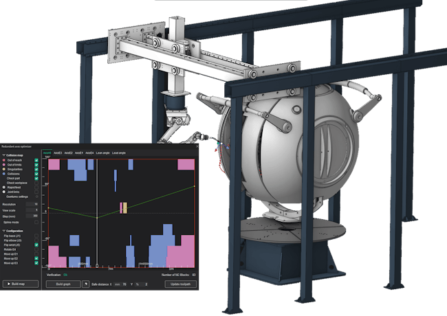 The updated automatic robot axis map simplifies multi-axis kinematics management.