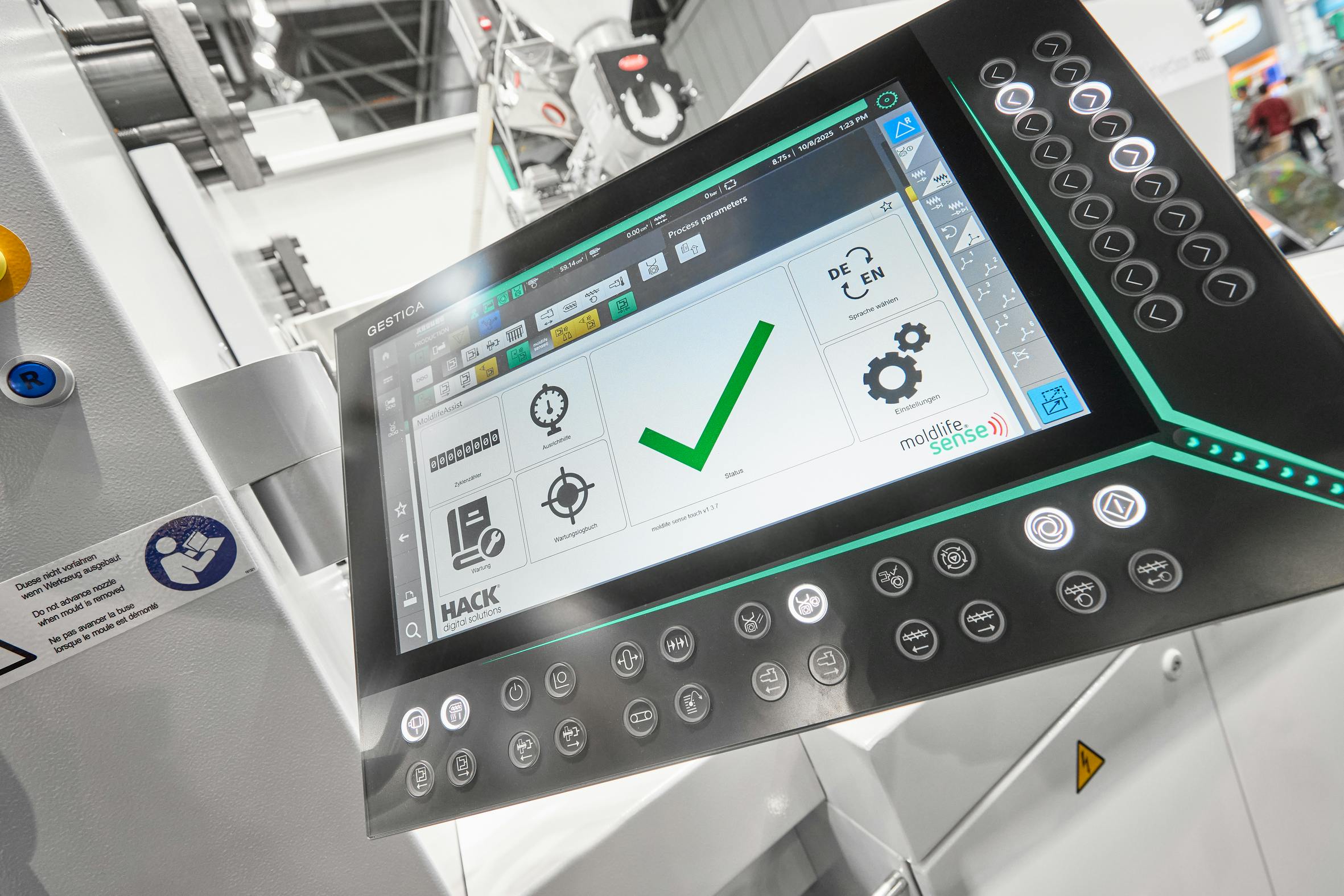 The aXw Control MoldlifeAssist for Arburg's Gestica control system monitors multiple mold conditions.