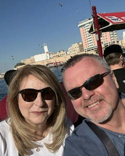 Pat Farrey enjoys traveling with his wife, Sharon. In January, they took in the sights in Abu Dhabi in the United Arab Emirates, following the ArabPlast 2025. Pat Farrey enjoys traveling with his wife, Sharon. In January, they took in the sights in Abu Dhabi in the United Arab Emirates, following the ArabPlast 2025.