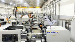 Champion Plastics operates 11 injection molding machines and is highly automated with some of its lines running lights-out. Champion Plastics operates 11 injection molding machines and is highly automated with some of its lines running lights-out.