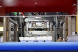 Trays on a demonstration line at K 2025. Trays on a demonstration line at K 2025.