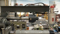 An injection molding machine with retractable tie bars from LS Mtron at Stanford Manufacturing. An injection molding machine with retractable tie bars from LS Mtron at Stanford Manufacturing.