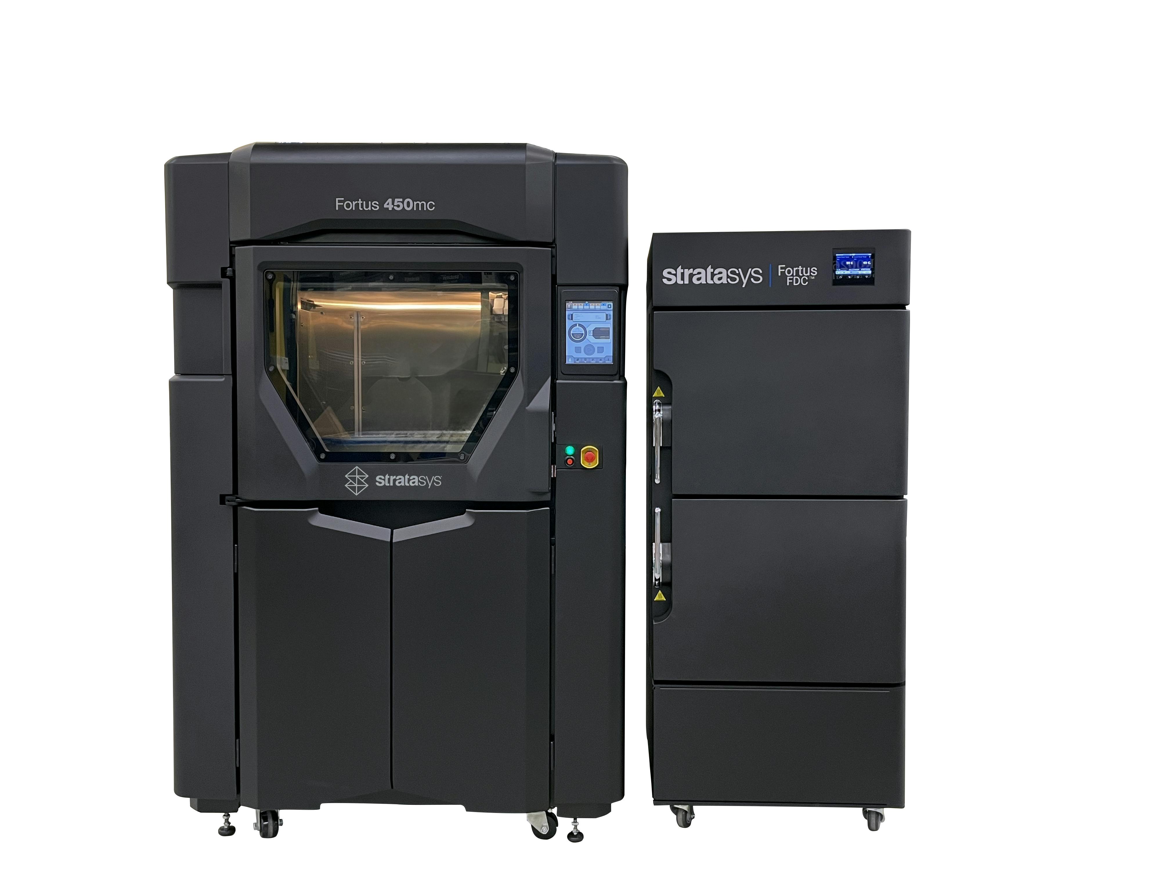 The Stratasys Fortus 450mc 3D printer.