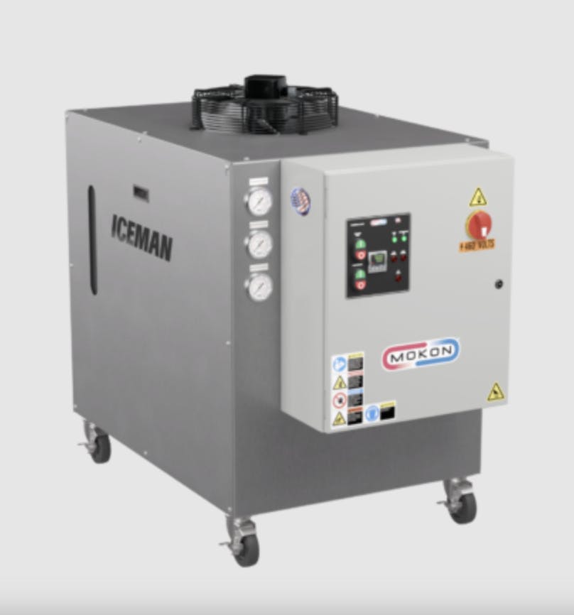 Mokon's portable chillers now employ environmentally friendly refrigerant.