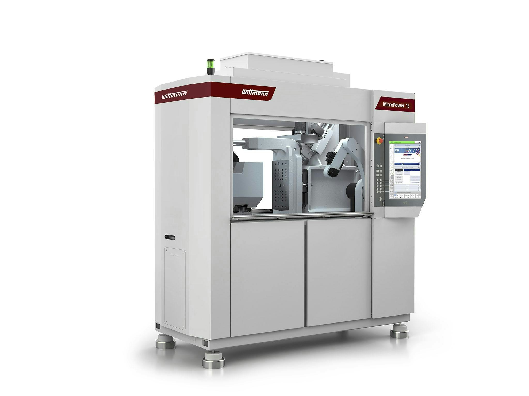 The W9VS2 SCARA robot, part of Wittmann's MicroPower 15/10 complete injection molding cell, now utilizes the more advanced R9 control system.