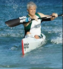 Mark Strachan kayaks about 30 miles a week, using a particularly long vessel called a surf ski, designed for open water, such as the ocean. On one recent trip, just south of San Francisco, he saw a raft of sea otters with their babies. Mark Strachan kayaks about 30 miles a week, using a particularly long vessel called a surf ski, designed for open water, such as the ocean. On one recent trip, just south of San Francisco, he saw a raft of sea otters with their babies.
