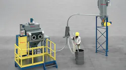 The Pneumati-Con dilute-phase vacuum conveying system offers dust-free unloading of smaller containers or bags.