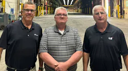 Peter Gardner (left) has retired from the presidency of LS IMM USA but will remain as chief advisor. The management team includes John Wiley (center), VP of operations, and Paul Caprio (right), who has taken over the position of president from Gardner.