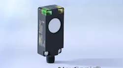 Baumer's UF300 ultrasonic sensor can monitor fill levels in parts hoppers.