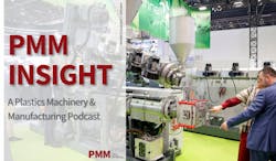 PMM Insight podcast promo with photo of two people examining an extruder. PMM Insight podcast promo with photo of two people examining an extruder.