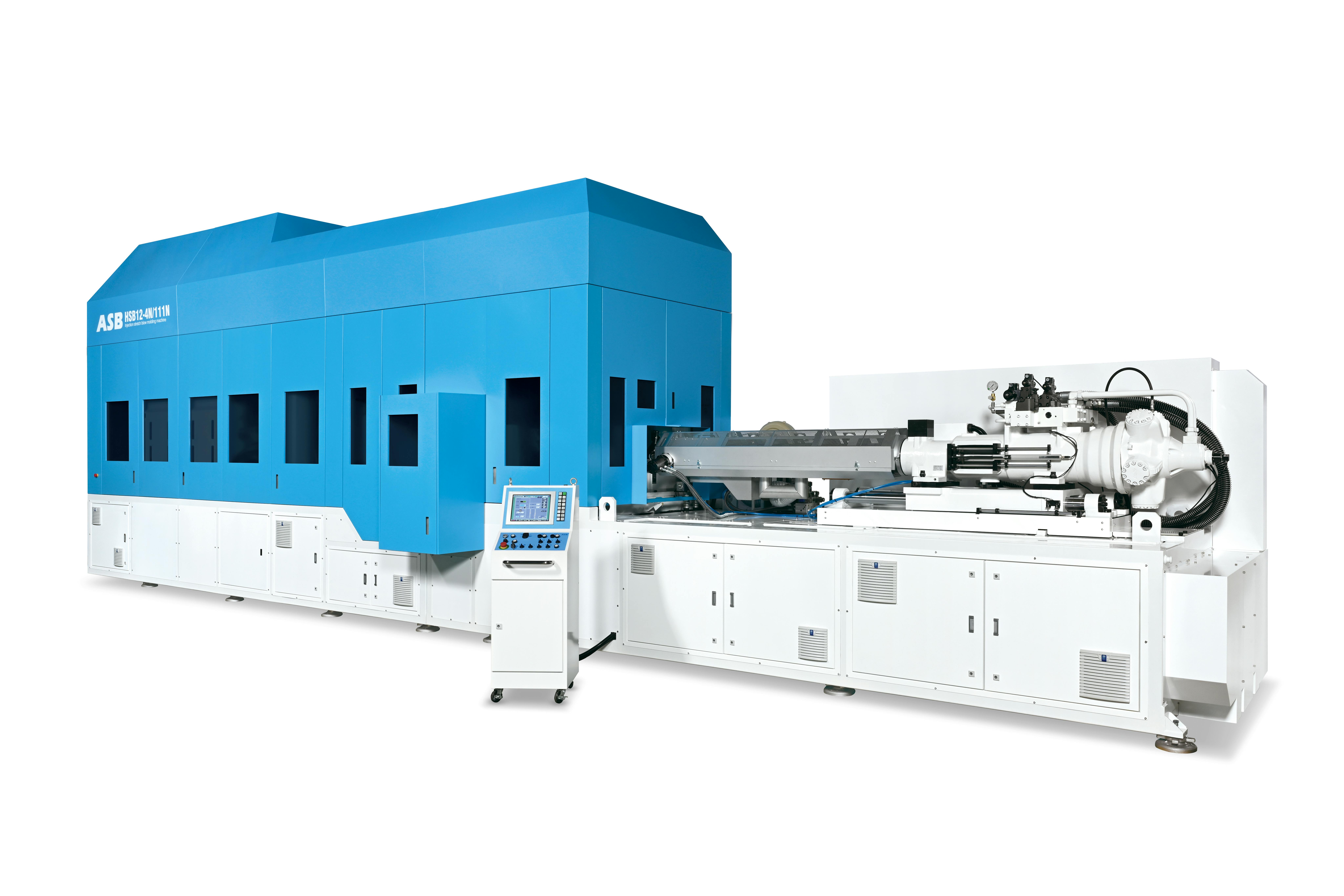 Nissei ASB calls its HSB12-4N/111N the first 1.5-step, double-blow heat-set machine.