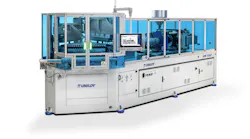 The three-station injection blow system UIB 129.E is second in Uniloy's all-electric line.