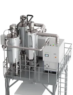 Piovan UnaDyn's GN3 drying technology delivers gentle but efficient heat to PET and rPET pellets. Piovan UnaDyn's GN3 drying technology delivers gentle but efficient heat to PET and rPET pellets.