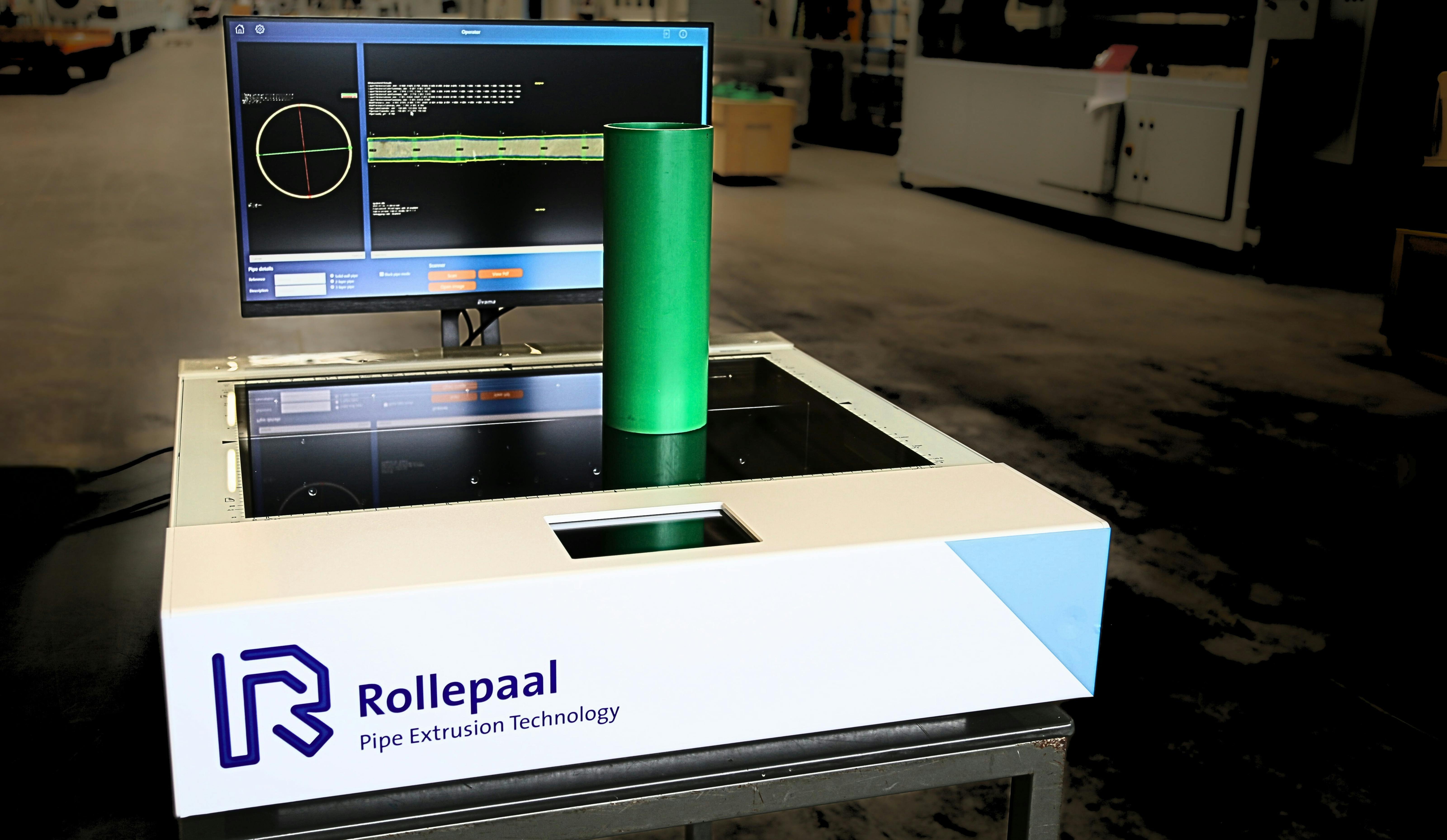 Rollepaal's Offline Multi-Layer Scanner analyzes individual layers and total wall thickness in pipe samples.