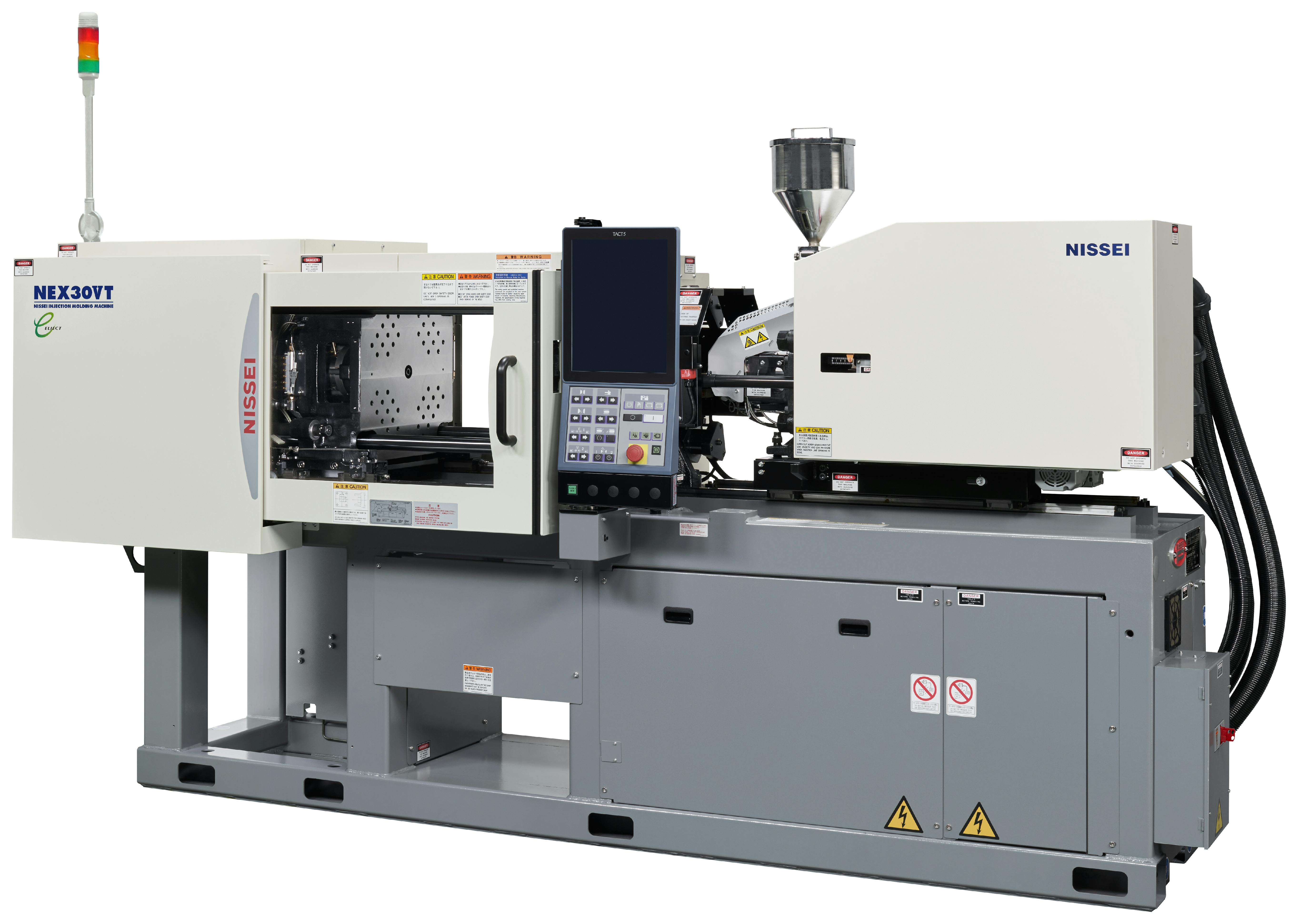 Nissei's NEX30V-1EN1 injection molding machine now includes the Tact5 controller.