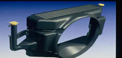 Gerald Hobson has worked on a lot of blow molding tooling over the decades, including tooling for a radiator cowling with integral hollowed-out compartments for radiator overflow and windshield wiper fluid. The tooling allowed the blow molder to make a part that previously required the assembly of at least three components. Gerald Hobson has worked on a lot of blow molding tooling over the decades, including tooling for a radiator cowling with integral hollowed-out compartments for radiator overflow and windshield wiper fluid. The tooling allowed the blow molder to make a part that previously required the assembly of at least three components.